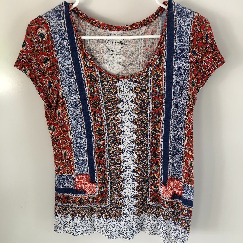 LUCKY BRAND short sleeve boho top